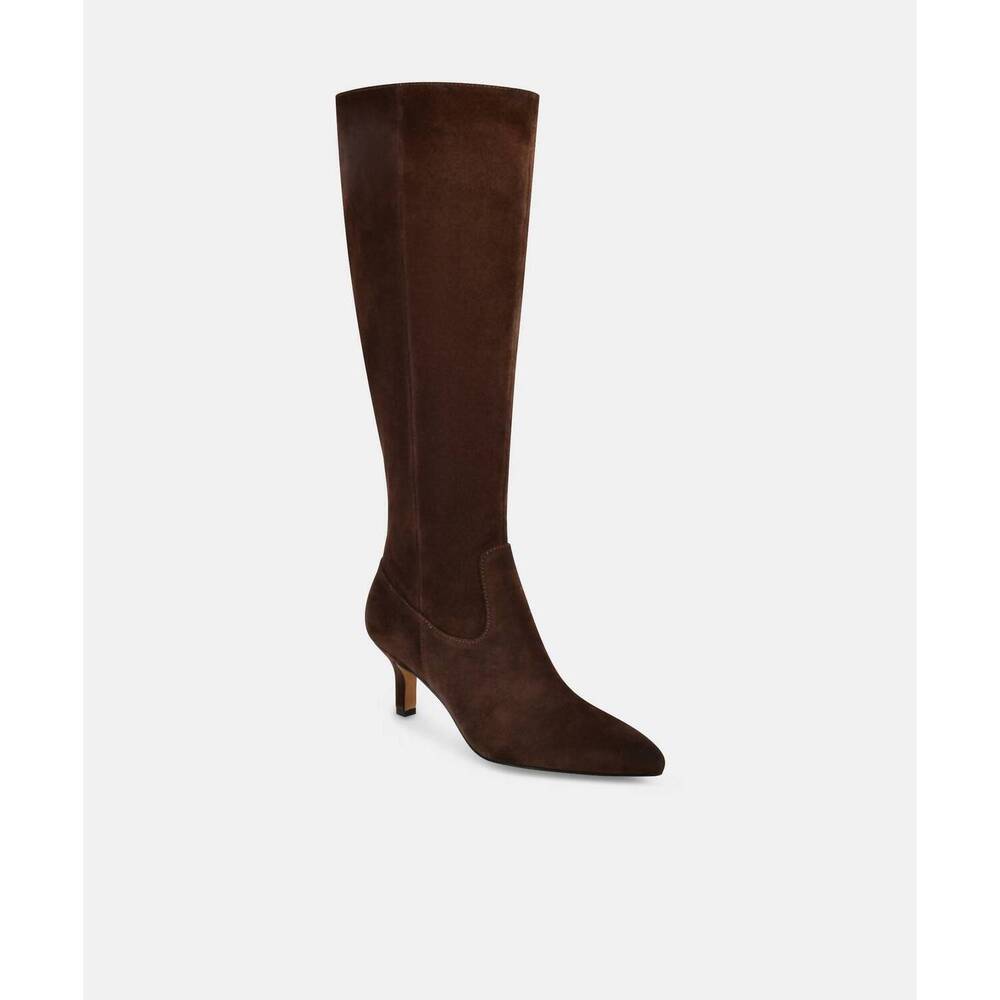 Dolce Vita Dark Brown Suede Over-the-Knee Pointed Boots